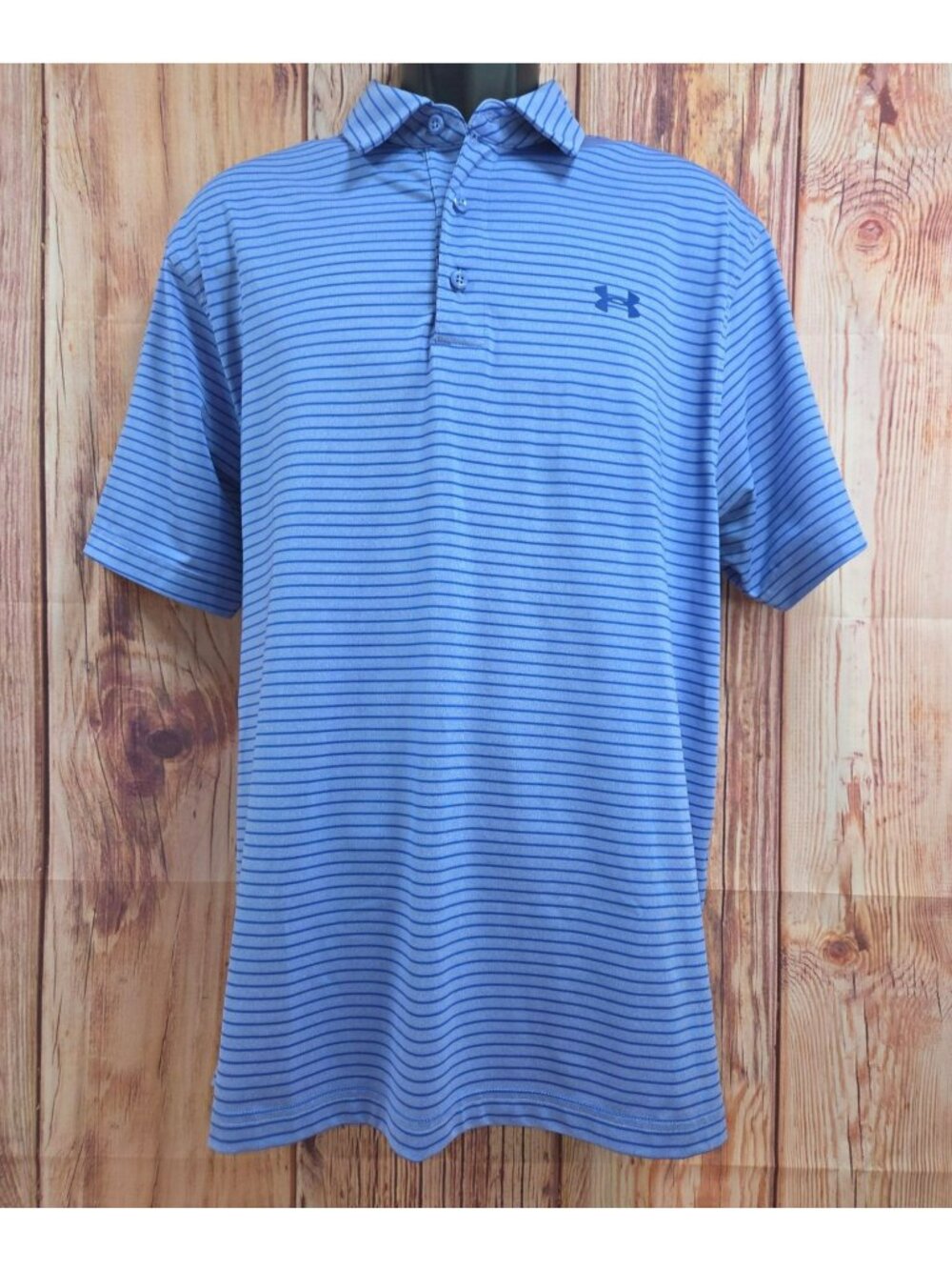 Under Armour HeatGear Striped Polo Shirt Mens Large Loose Fit